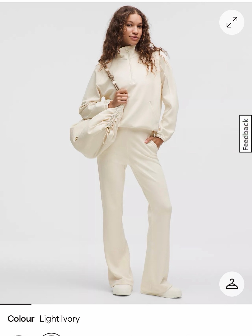 Lululemon Brushed Softstreme Flared Pant L NWT Light Ivory